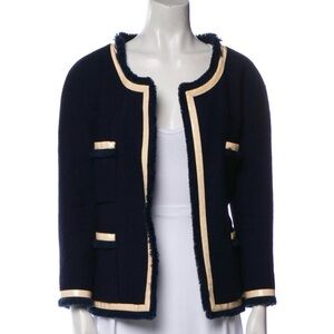 Chanel Vintage 1992 Navy and Cream Women's Jacket